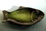 Fiskfat mellanstorlek i lime/svart stengods
